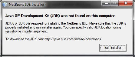 NetBeans Installation Dialog